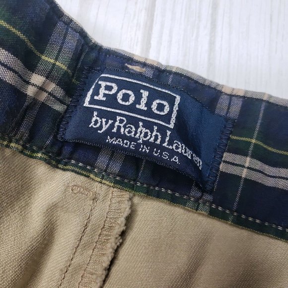 Vintage Polo Ralph Lauren Mens Chinos 36x34 Made In USA Pleated Front Pants - Picture 8 of 9